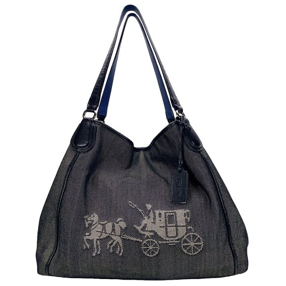 Coach Handbags - COACH Edie Horse and Carriage Canvas Shoulder Bag